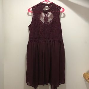 Maroon Lace Dress